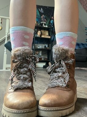 Faux fur boots